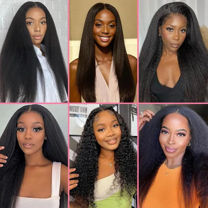 Mongolian Clip Ins Hair Extension For Black Women 100% Human Hair Full And Thick Hair Extension Jet Black Kinky Straight Hair