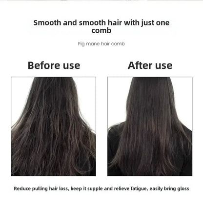 Boar Bristle Hair Comb Hollow Detangling Hair Brush Women Scalp Massage Brush Curly Hairbrush Salon Hairdressing Styling Tools