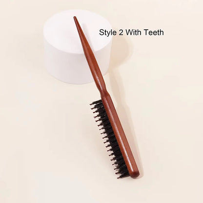 Hair Brushes With Bristles2pcs, Hair BrushBristles With Wooden Handle, ProfessionalHair Brushes For Home And Salon