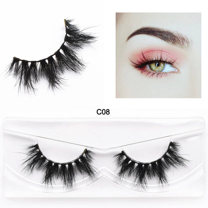 3D Mink Lashes Fluttery 3D Mink Lash Baby Doll Look Makeup Mink False Eyelash Round Shape 15mm Wispy Natural Eyelashes Full Lash