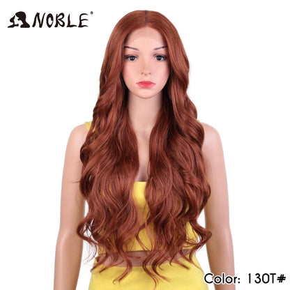 Noble Cosplay Lace Front Wig 30 Inch Lace  Long Wavy 360 0mbre Blonde Wig Red African American Synthetic Wigs For Black Women