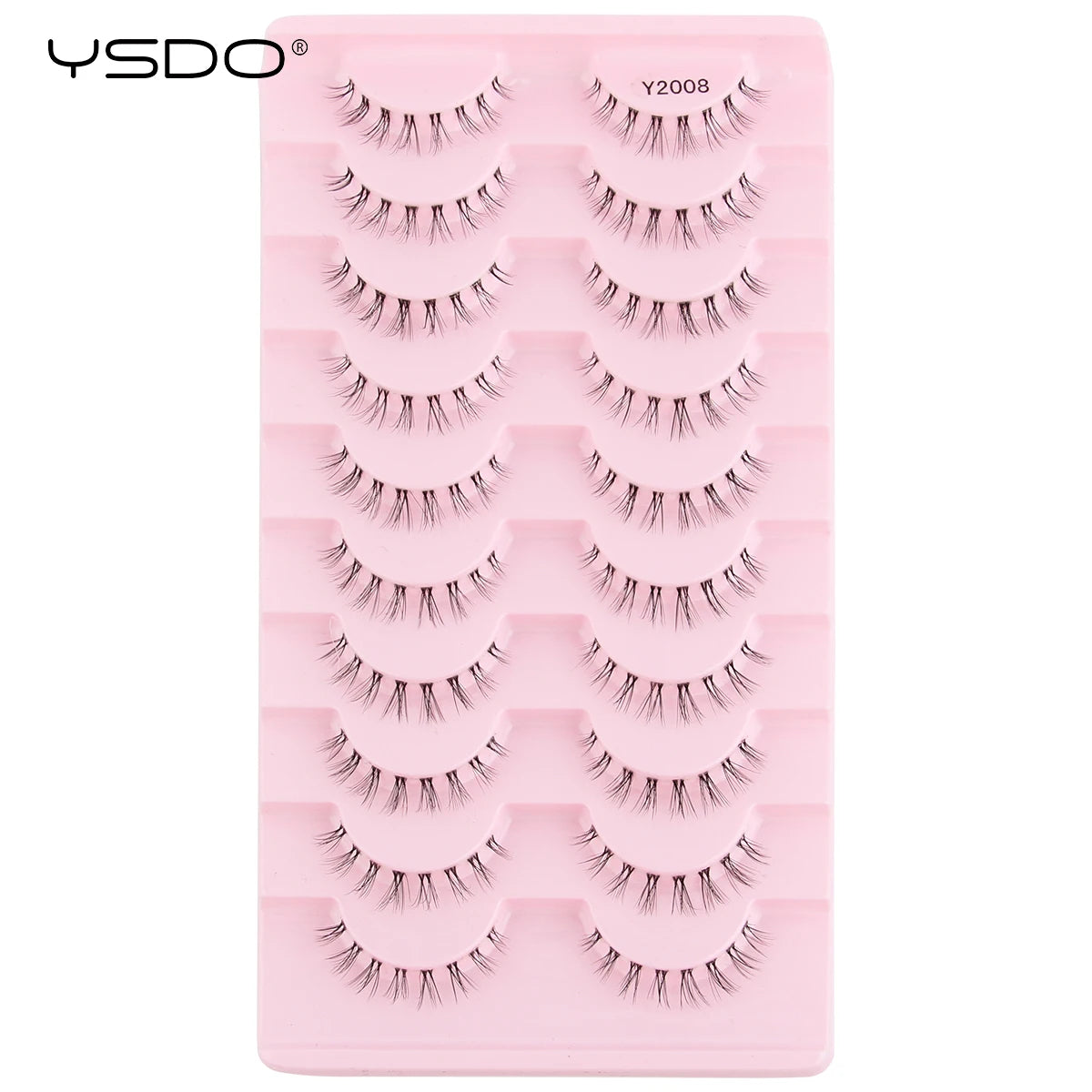 YSDO Natural Long Eyelashes 10 Pairs Wispy Soft 3D Mink Lashes Reusable Cat Eye Lashes Makeup Eyelash Extension Faux Cils