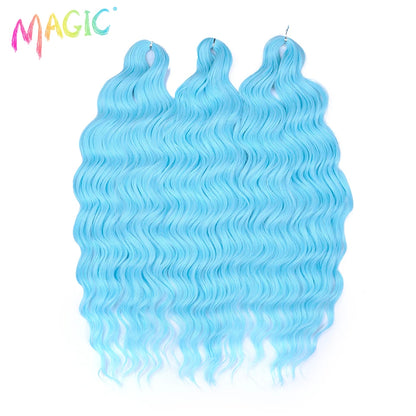 Magic Hair Synthetic Loose Deep Wave Braiding Hair Extensions 24 Inch Water Wave Braid Hair Ombre Blonde Twist Crochet Curly Hai