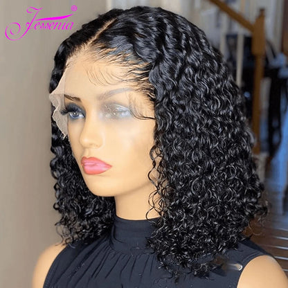 Mongolian Kinky Curly Wig Human Hair 13x4 Curly Lace Front Human Hair Wigs Deep Curly Lace Closure Wig For Women 180 Density