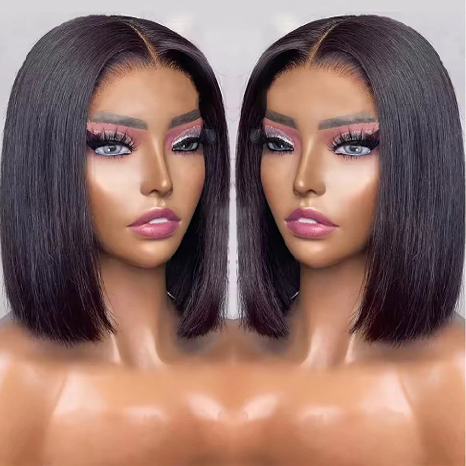 Glueless Wigs 13x4 Short Bob Wigs Bone Straight Lace Front Human Hair Wigs for Women Brazilian HD Transparent Lace Frontal Wigs