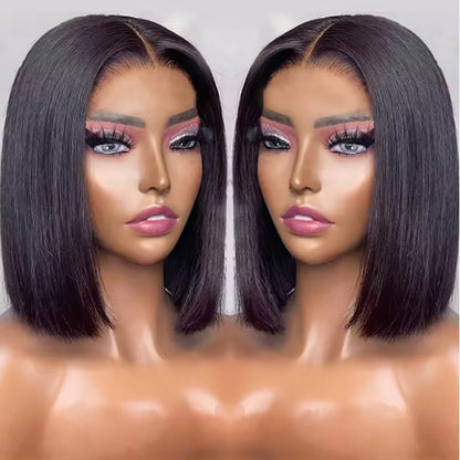 Glueless Wigs 13x4 Short Bob Wigs Bone Straight Lace Front Human Hair Wigs for Women Brazilian HD Transparent Lace Frontal Wigs