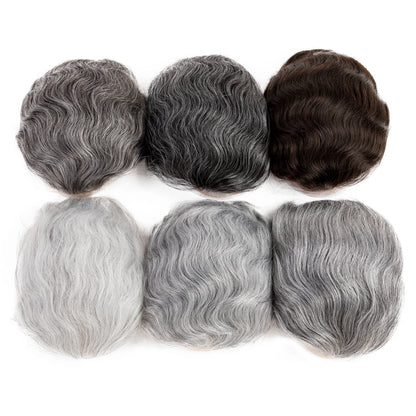 Men Wig Natural Haline Lace Front with Mono Top 6" Men's Capillary Prothesis Durable Toupee Men Wigs For Man Virgin Hair Toupee