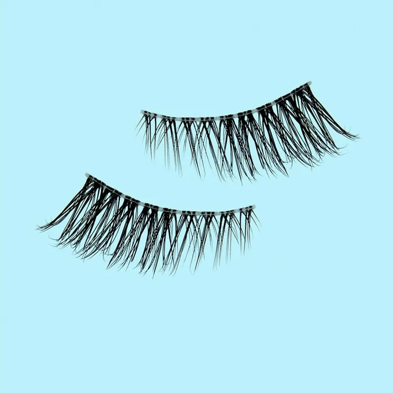 5 Pairs 2Colors Natural Look Lashes with Clear Band Short Fake Eyelash Pack by Outopen