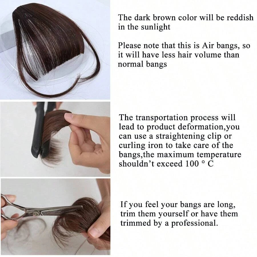 Clip-in bangs fronts neat dark brown bangs hairpieces wig hair piece bangs hairpieces clip-in hair extensions women hairpieces
