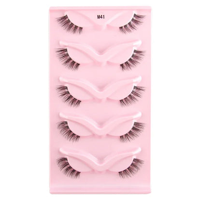 Cat Eye Lash 3/5/10 Pairs Half Lashes Natural Long False Eyelashes Wispy 3D Mink Lashes Volume Faux Cilios Extension Makeup Tool