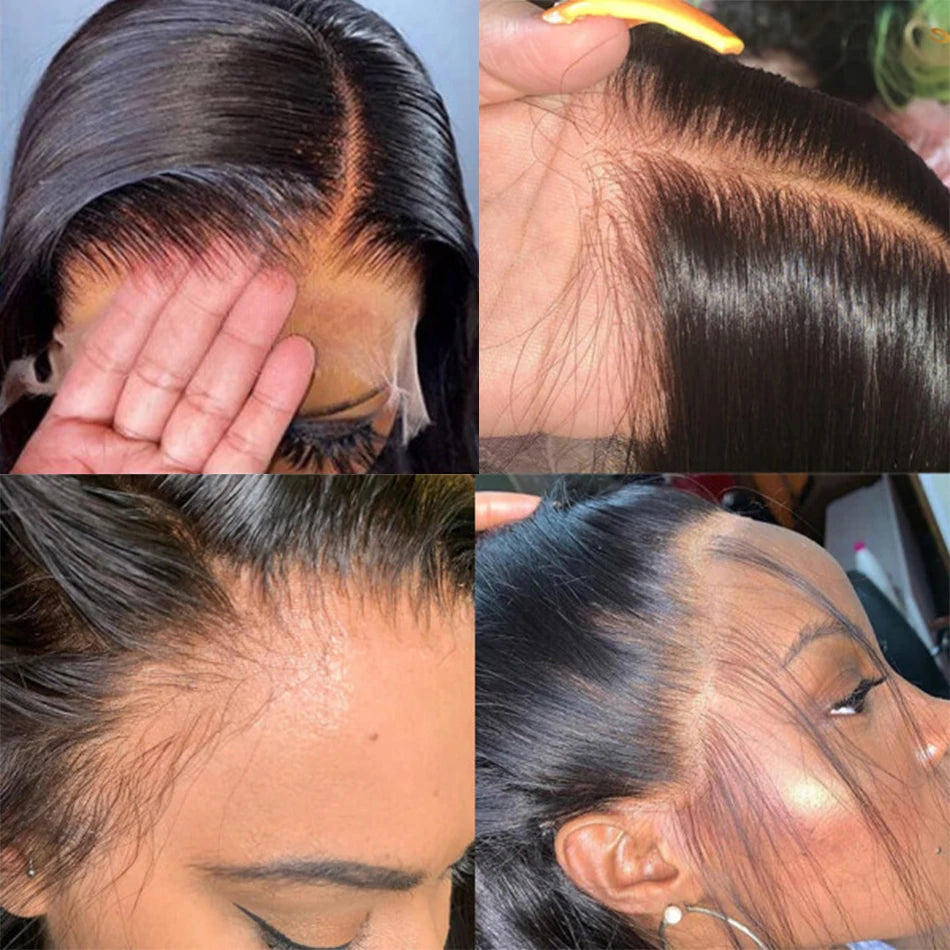 13x6 HD Lace Frontal Wigs Straight Lace Front Human Hair Wigs For Women Transparent Lace Wig 13x4 Human Hair 180% High Density