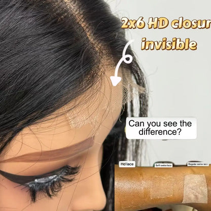 Nabi 1BT4 # Raw Vietnamese Human Hair Bundles With 2X6 HD Lace Closure Middle Part 16A Double Drawn Bone Straight