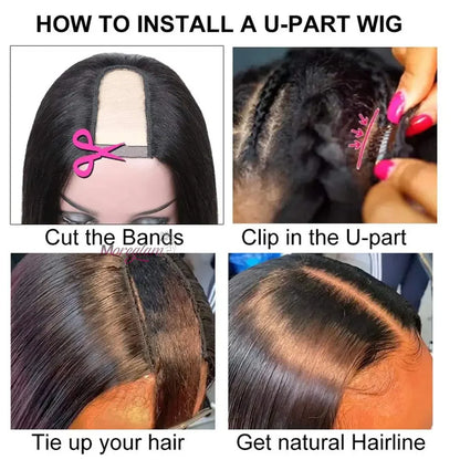 Straight Short Bob V Part Wigs Human Hair Bob Wig Short Straight V Part Bob Wig No Leave Out 180% human hair Wigs 100%U Part Wig