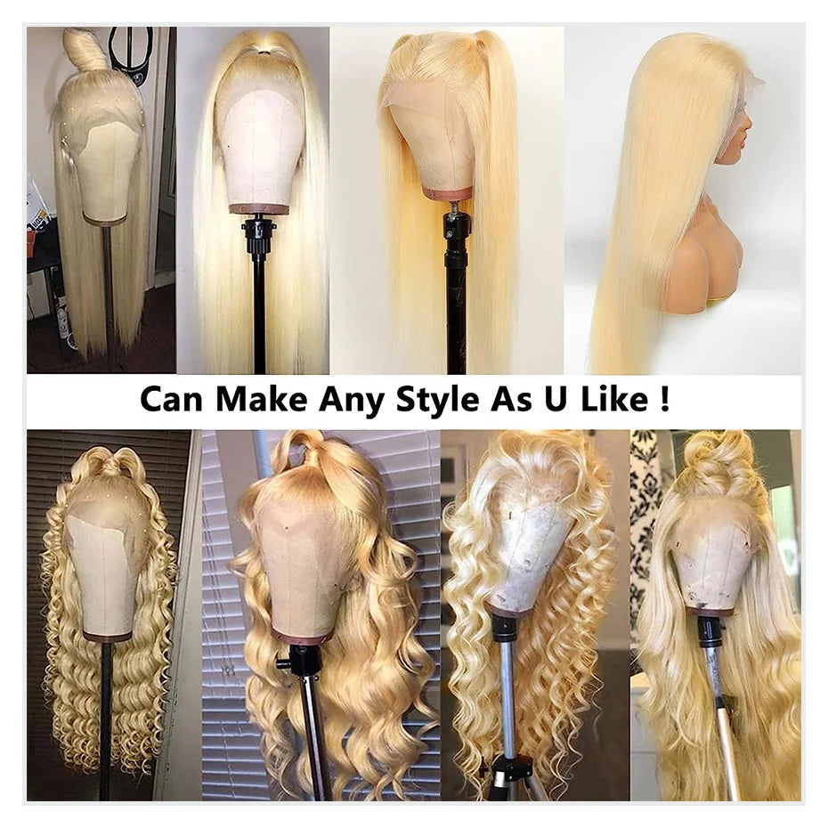 Real 13x4 13x6 HD Lace Frontal Wig 613 Blonde Lace Front Wig Human Hair Bone Straight Human Hair Wigs Pre Plucked with Baby Hair