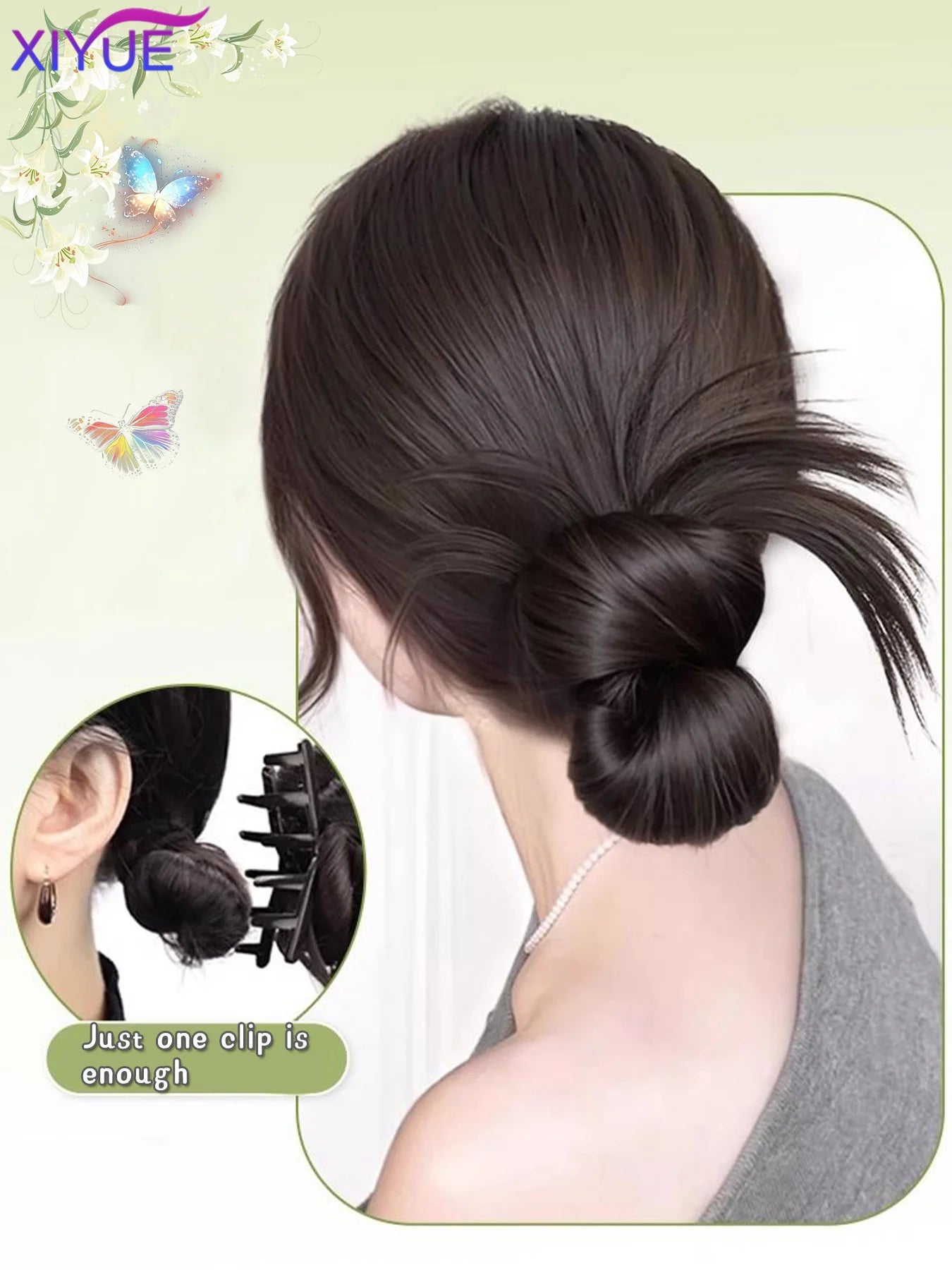 synthetic Half-tie Hair Claw Feather Shuttlecock Head Lazy Meatball Head Crab Clip Wig Catch Clip High Ponytail Hair Accessories