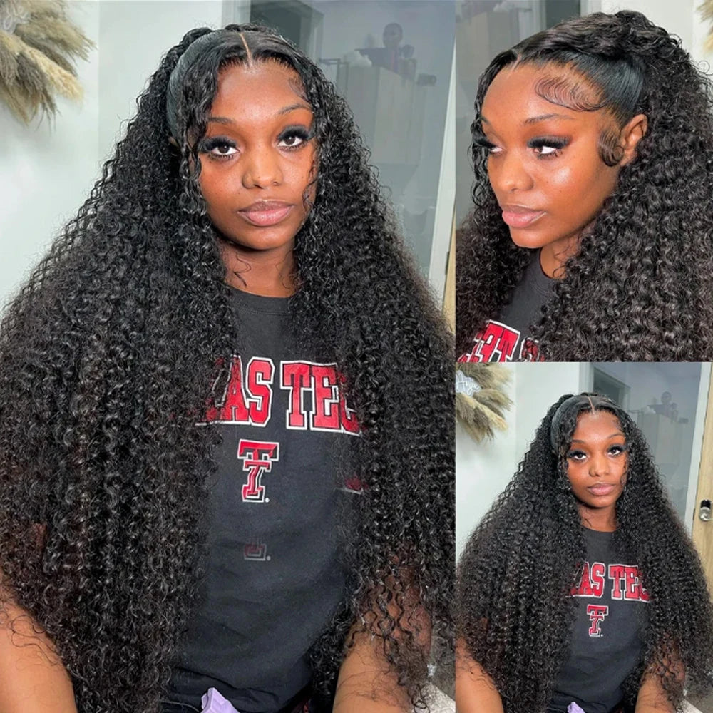 Deep Wave Bundles With Frontal Brazilian Virgin Human Hair 3 4Bundles Add 4x4 Lace Closure for Black Women Natural Color 30 inch