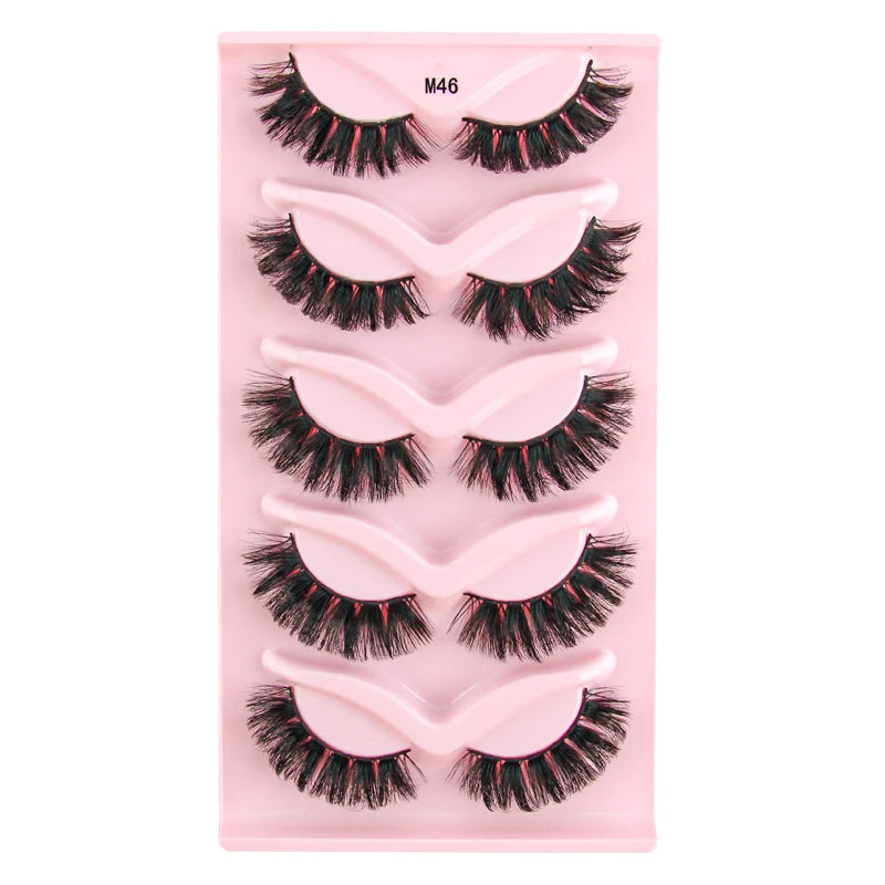 Cat Eye Lash 3/5/10 Pairs Half Lashes Natural Long False Eyelashes Wispy 3D Mink Lashes Volume Faux Cilios Extension Makeup Tool
