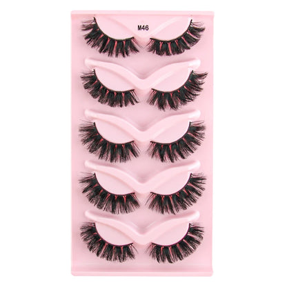 Cat Eye Lash 3/5/10 Pairs Half Lashes Natural Long False Eyelashes Wispy 3D Mink Lashes Volume Faux Cilios Extension Makeup Tool