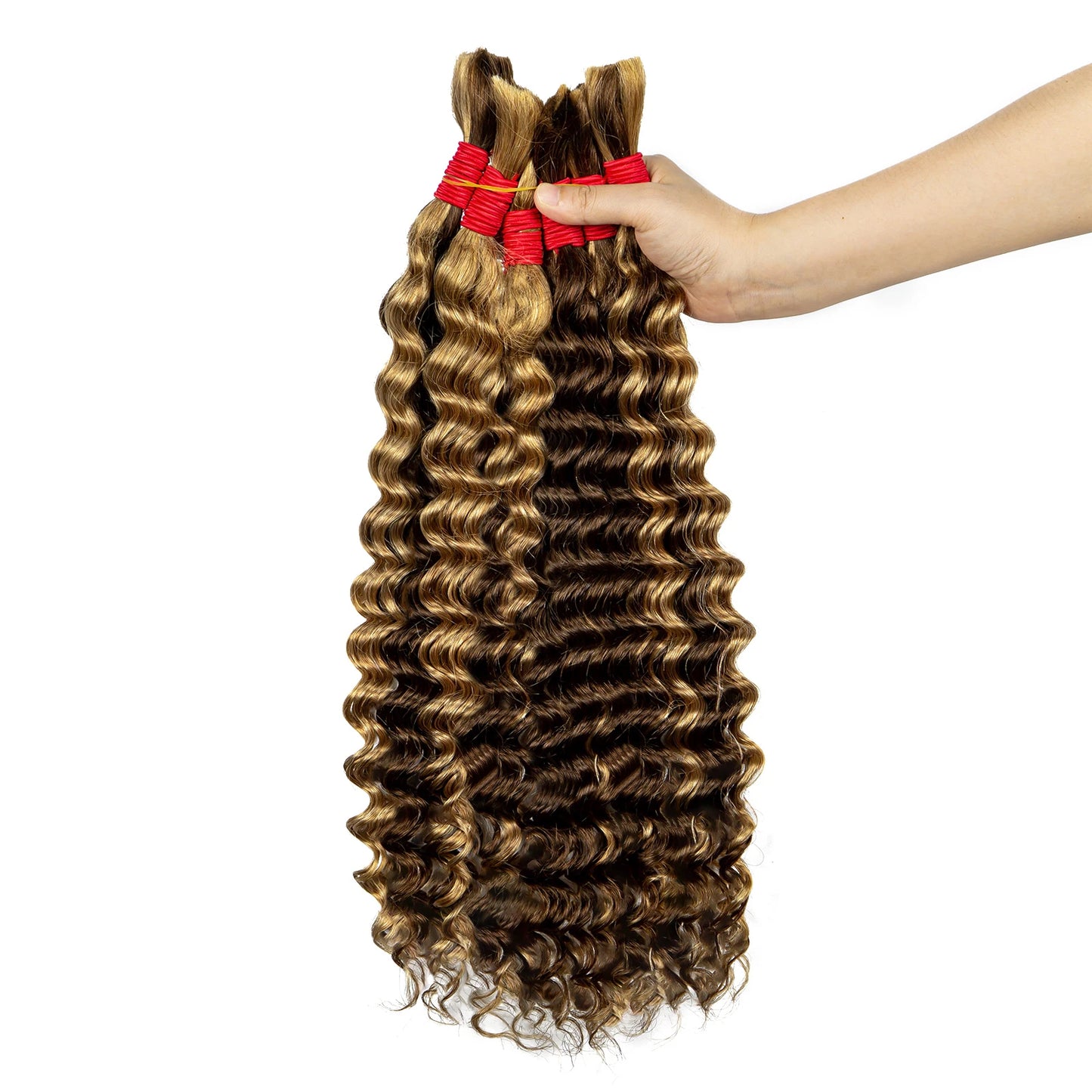 Deep Wave Bulk Human Hair for Boho Braids No Weft 100% Virgin Human Hair Bulk for Braiding Curly Extension Bundles for Women