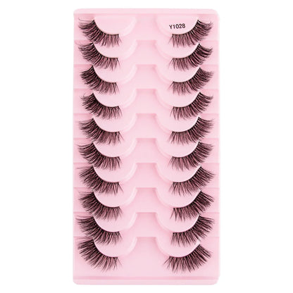 Cat Eye Lash 3/5/10 Pairs Half Lashes Natural Long False Eyelashes Wispy 3D Mink Lashes Volume Faux Cilios Extension Makeup Tool