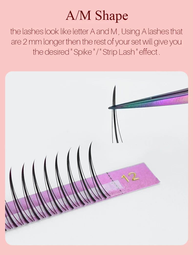 Song Lashes A Shape Wispy Fairy+V-shaped Lower Eyelashes+Wispy Spikes High Quality Eyelash Extension Group Makeup Supplies