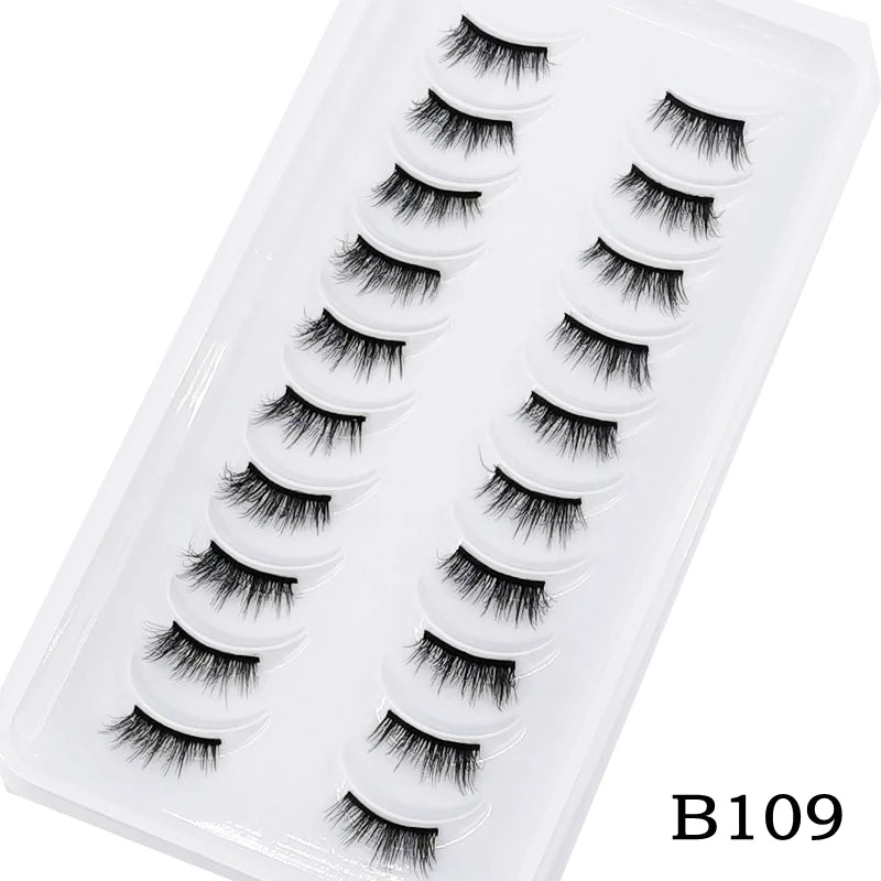 New 10 Pairs Crisscross Half Eye Lashes Natural False eyelashes Handmade 3D Mink Lashes Makeup Tools Reusable Eyelash Extension