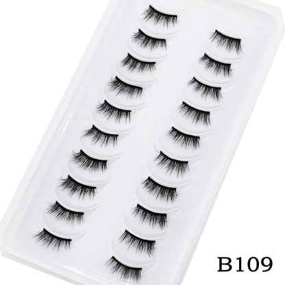 New 10 Pairs Crisscross Half Eye Lashes Natural False eyelashes Handmade 3D Mink Lashes Makeup Tools Reusable Eyelash Extension