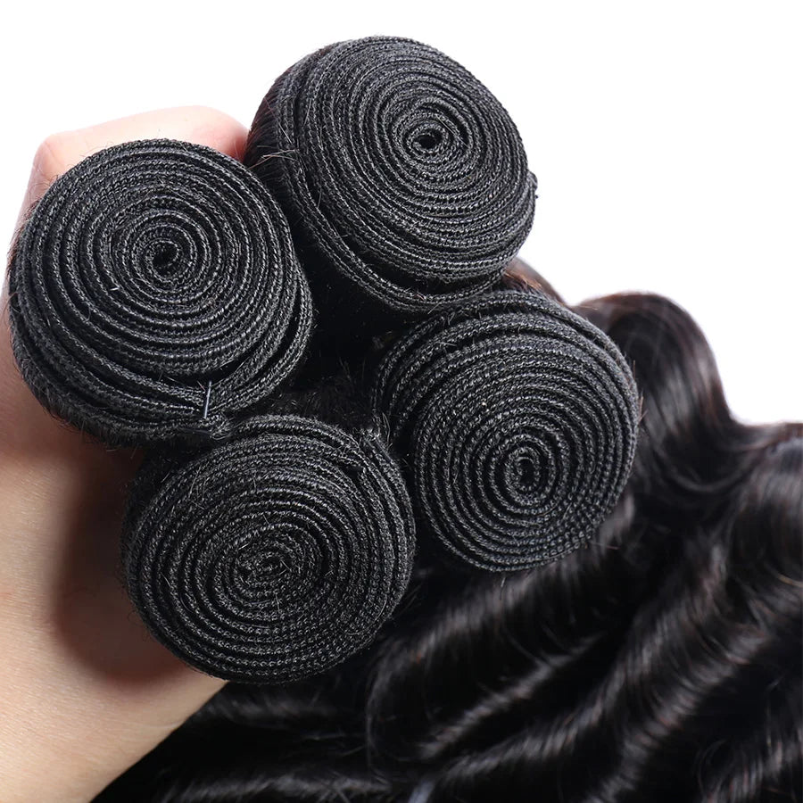 1/3/4 Pcs Loose Deep Wave Bundles Human Hair Brazilian Human Hair Extensions For Women Raw Hair Bundles Deal Lemoda Hair Weaving