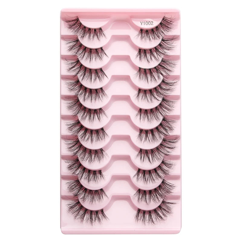 Cat Eye Lash 3/5/10 Pairs Half Lashes Natural Long False Eyelashes Wispy 3D Mink Lashes Volume Faux Cilios Extension Makeup Tool