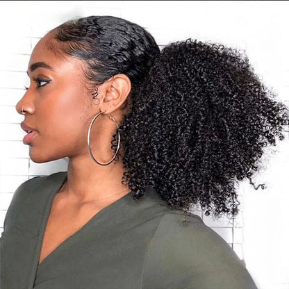 Afro Puff kinky curly Drawstring Ponytail Bun Extension for Black Women Synthetic Short Afro Kinkys Curly Afro Hairpieces