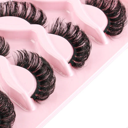 Cat Eye Lash 3/5/10 Pairs Half Lashes Natural Long False Eyelashes Wispy 3D Mink Lashes Volume Faux Cilios Extension Makeup Tool