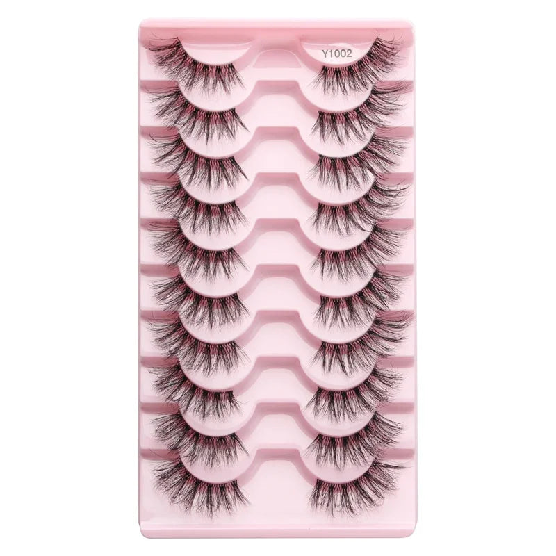 Cat Eye Lash 3/5/10 Pairs Half Lashes Natural Long False Eyelashes Wispy 3D Mink Lashes Volume Faux Cilios Extension Makeup Tool