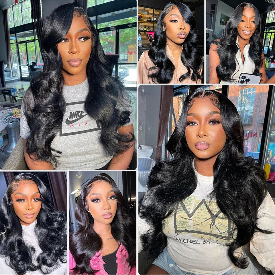 Human Hair Bundles with Closure Body Wave Brazilian Virgin Human Hair Weave 3 Bundles with 4x4 Lace Closure Natural Black Color