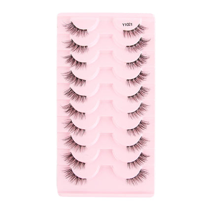 Cat Eye Lash 3/5/10 Pairs Half Lashes Natural Long False Eyelashes Wispy 3D Mink Lashes Volume Faux Cilios Extension Makeup Tool