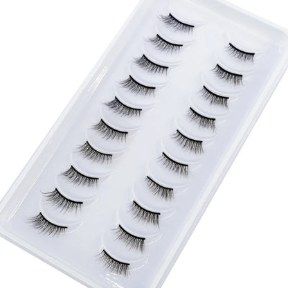 New 10 Pairs Crisscross Half Eye Lashes Natural False eyelashes Handmade 3D Mink Lashes Makeup Tools Reusable Eyelash Extension