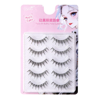 Yelix Manga Lashes With Clear Band Natural Eyelashes Spiky Asiatic Eye Soft Wispy Lashes 2024 Girl Group False Lashes
