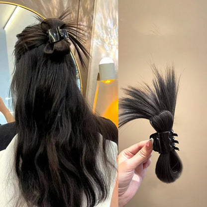 Elegant Feather Shaped Wig Hair Clip for Woemn Sweet Y2k Ponytail Clip Fashion Girl Wig Hair Clip