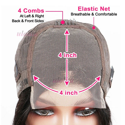 100% Malaysia Hair 300 Density Double Drawn P4 27 Ombre Highlight Bouncy Wave Wear and Go 4x4 Glueless Human Hair Bob Curly Wigs