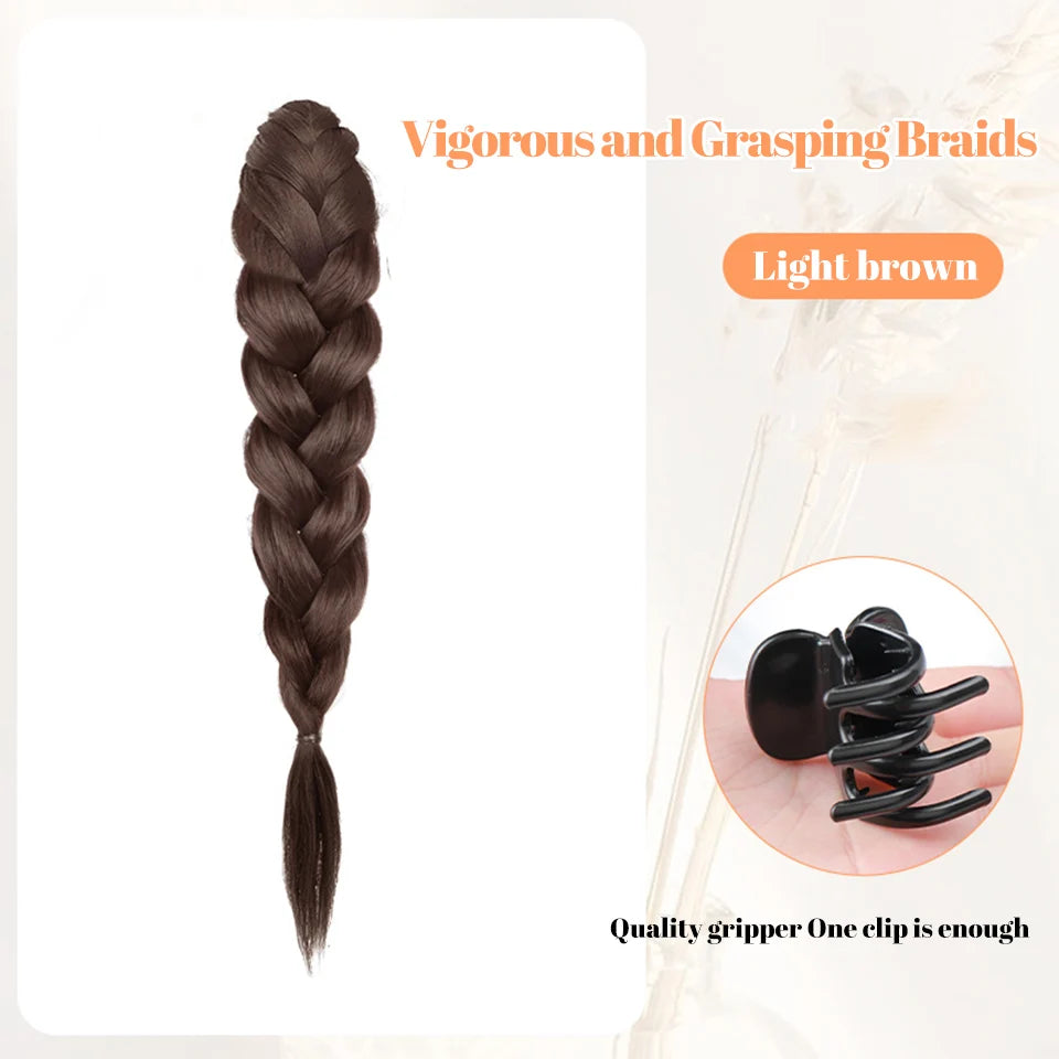 Ponytail Extension Bow Claw Curly Wavy Clip in Hairpiece Ponytail Hair Extensions Long Pony Tail Synthetic for Women Girl Daily