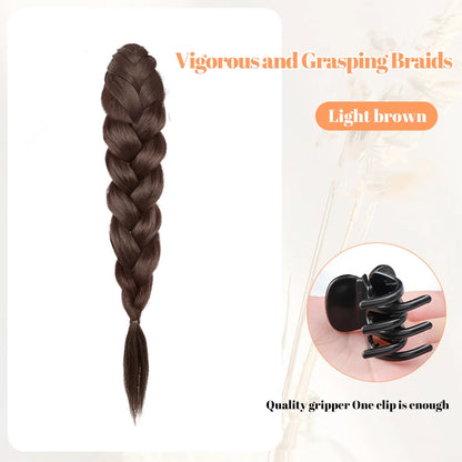 Ponytail Extension Bow Claw Curly Wavy Clip in Hairpiece Ponytail Hair Extensions Long Pony Tail Synthetic for Women Girl Daily