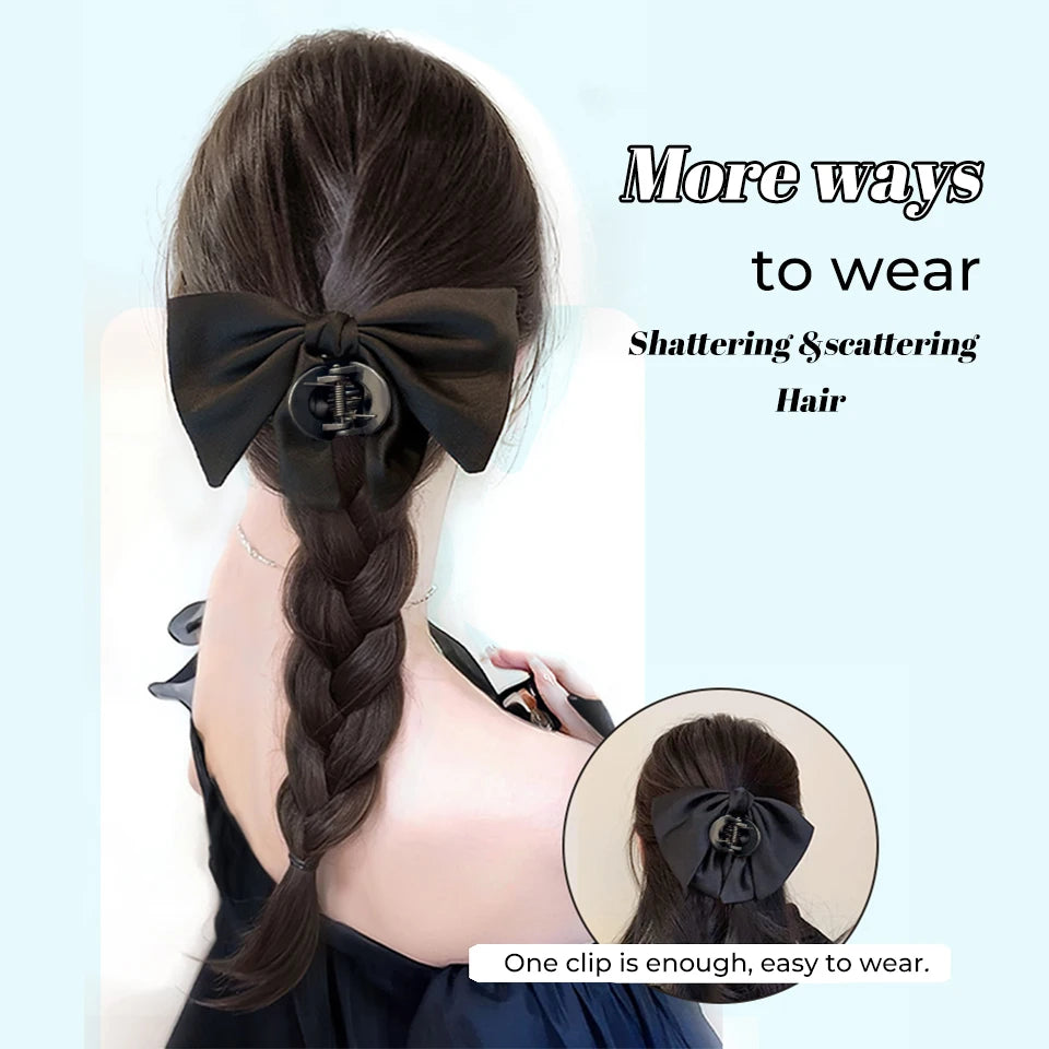 Ponytail Extension Bow Claw Curly Wavy Clip in Hairpiece Ponytail Hair Extensions Long Pony Tail Synthetic for Women Girl Daily