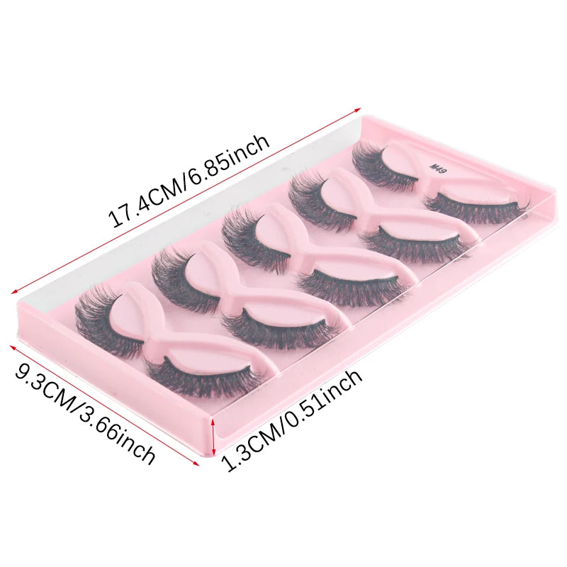 Cat Eye Lash 3/5/10 Pairs Half Lashes Natural Long False Eyelashes Wispy 3D Mink Lashes Volume Faux Cilios Extension Makeup Tool