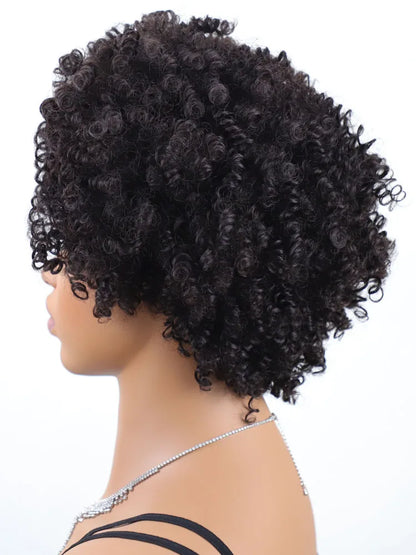 Synthetic Natural Messy Medium Length Curly Black Hair Synthetic Wig Daily Gatherings Halloween High Quality Wigs  For Women