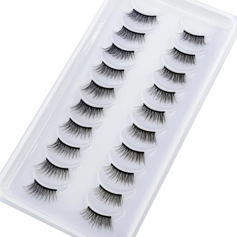 New 10 Pairs Crisscross Half Eye Lashes Natural False eyelashes Handmade 3D Mink Lashes Makeup Tools Reusable Eyelash Extension
