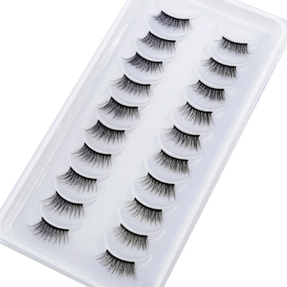 New 10 Pairs Crisscross Half Eye Lashes Natural False eyelashes Handmade 3D Mink Lashes Makeup Tools Reusable Eyelash Extension