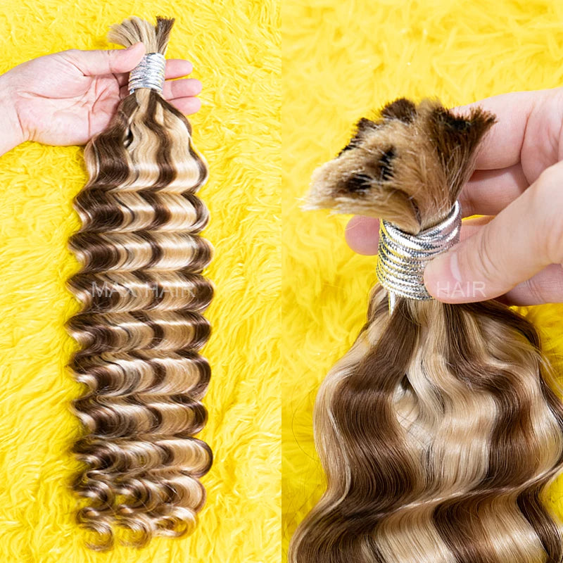 No Weft Vietnamese Human Hair Bulk Deep Wave For Braiding 18-30inches Remy Hair Extensions Virgin  Deep Curly 100% Cabelo humano