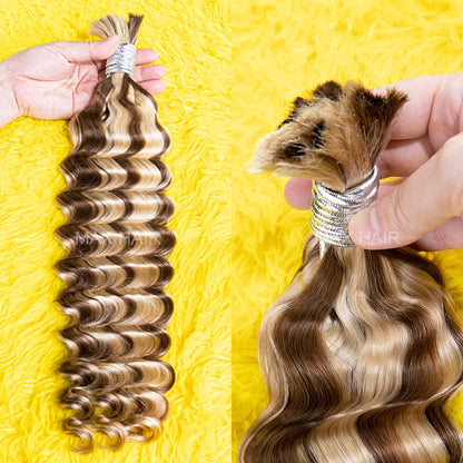 No Weft Vietnamese Human Hair Bulk Deep Wave For Braiding 18-30inches Remy Hair Extensions Virgin  Deep Curly 100% Cabelo humano