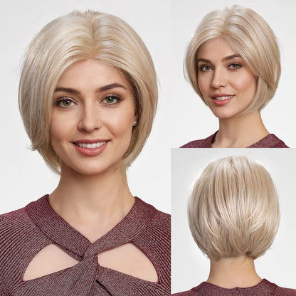 MONO Lace Hair 100% FUTURE Fiber Blonde Pixie Cut Wigs Breathable Mono Lace Front Synthetic Wig Daily Use Heat Resistant Fiber
