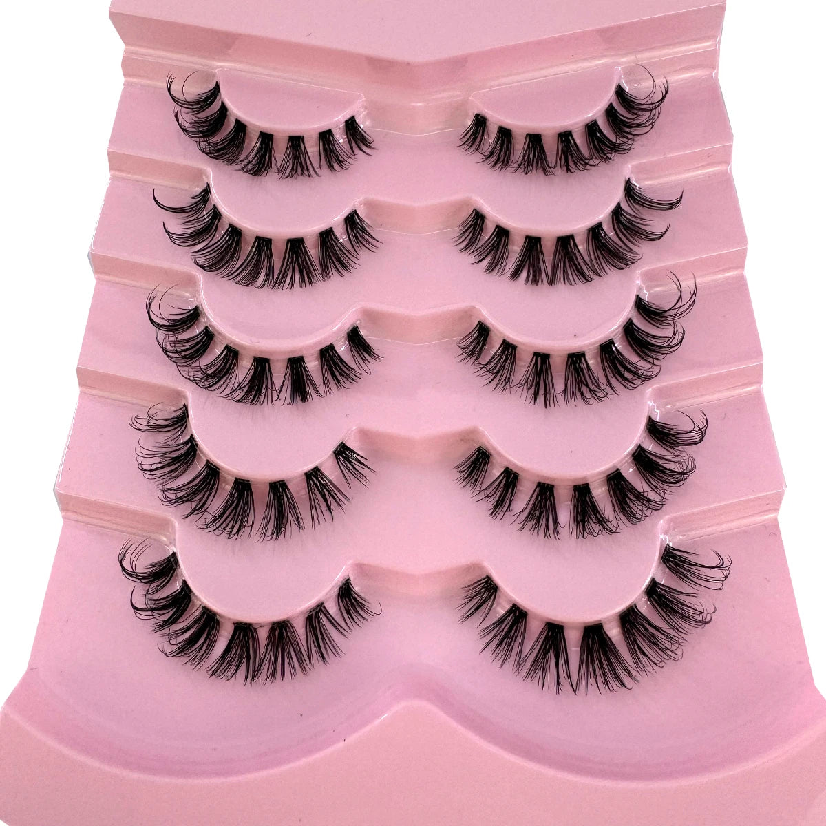 New 5 Pairs Cat Eye Lashes Faux Mink Eyelashes Natural long Manga Lashes Winged End Eye Elongated Eyelashes Fake Lashes Makeup