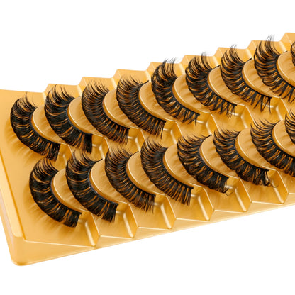 3D Mink Lashes 3/10 Pairs Cat Eye Half Lashes Natural Long False Eyelashes Strip Makeup Soft Fake Eyelash Extension Make Up Tool